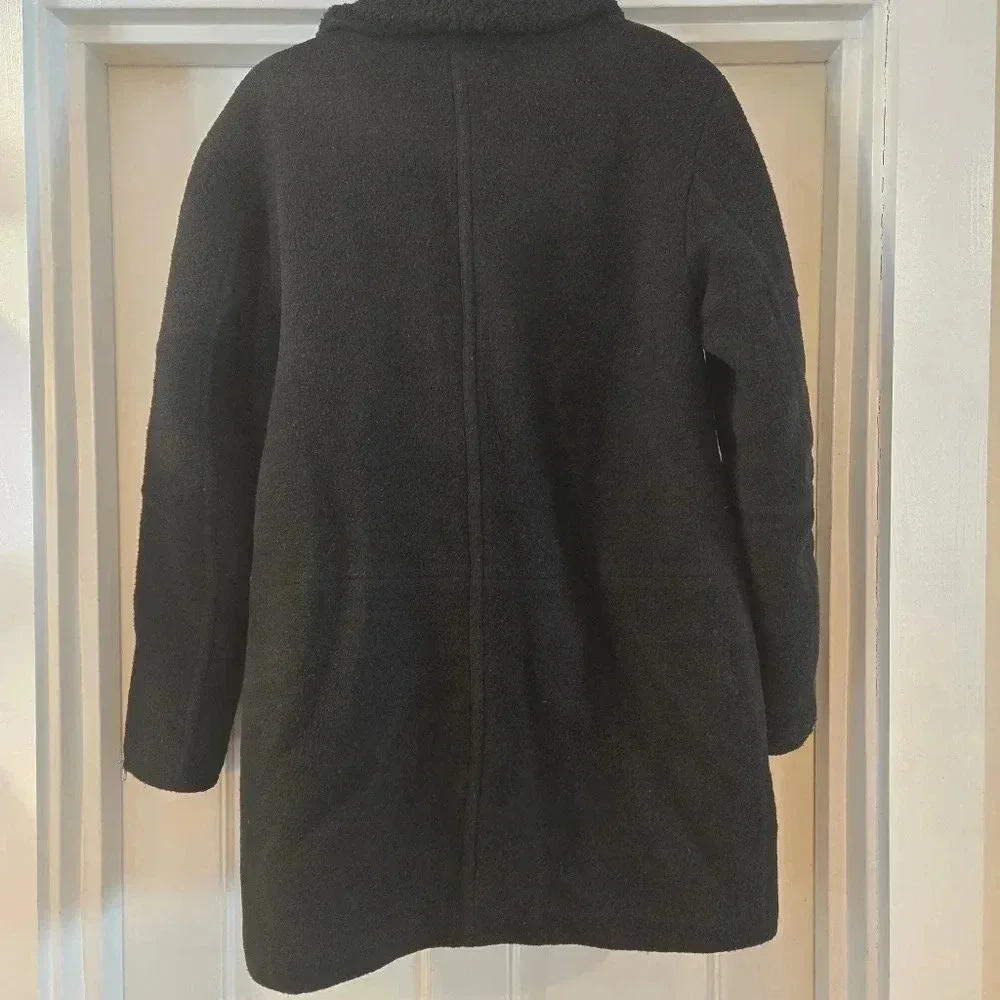Theory Datyah Wool Shearling Lamb Coat Black Size Medium